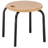 ルネセイコウ ハンドルスツール 高さ300mm ナチュラル/ブラック HS-3T 1脚