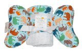 Baby Elephant Ears Head Support Pillow & Matching Blanket Gift Set (Blue Elephant) by Baby Elephant 