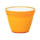 【2個入】イタリア製樹脂ポット(植木鉢/プランター) COCCO(コッコ) φ17cm/穴無し オレンジ 〔ガーデニング用品/園芸〕
