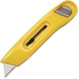COSCO Plastic Utility Knife with Retractable Blade and Snap Closure, Yellow [並行輸入品]