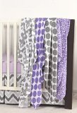 Bacati Ikat Lilac/grey Dots/leopard Swaddling Muslin Blankets Set of 4 by Bacati