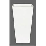 底面給水型植木鉢/プランター アートストーン トールスクエア/40×H90cm 底栓付 ホワイト(白) 〔ガーデニング用品/園芸〕 SIS KTEC-cSIS1-ds-1541953