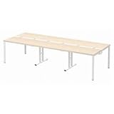 Garage フリーアドレスデスク 多人数用デスク MP-3012SS 幅300cm ライトビーチ