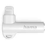 Hama ライトニング - 3.5mm ジャックソケット AUXアダプター、90度アングルプラグ、ホワイト、iPhoneオーディオ接続用
