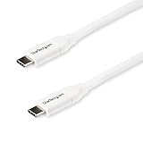 StarTech.com USB 2.0 Type-C ケーブル 2m ホワイト 給電充電対応(最大5A) USB-C/オス - USB-C/オス USB-IF認証済み USB2C5C2MW