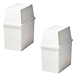 [ベルメゾン] ゴミ箱 スイング蓋 キャスター付き 積み重ねられる スリム フタ付きゴミ箱 ホワイト 30L