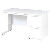 SINAPP オフィスデスク pcデスク 机 片袖机 幅120cm 収納 引き出し SIK3687 ホワイト, 2段