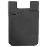 [リテマス] スマホ カードケース カードホルダー 貼り付け シリコン スマホポケット 背面ポケット カード収納 ブラック