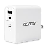 アドテック PD充電器 105W 3ポート 15V/5A出力【USB-Cｘ2+USB-A】【Power Delivery/GaN (窒化ガリウム) 】ノートPC iPhone Switch PD充電器 高速充電 急速充電器 ACアダプタ TYPE-C タイプC 折畳式プラグ 15V/5A 出力対応 軽量 小型 ホワイト APD-A105AC2-WH