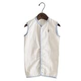 kukka　ja　puu　ガーゼスリーパー　日本製　80-100　エクリュ×サックスブルー