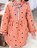 秋と冬の新しい長袖の子供のドレスの綿プラスベルベットプリンセススカートの女の子のドレスストライプのセーター