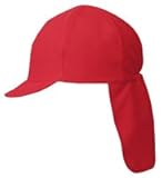 スクラムプラス（フラップ付き体操帽子　UV対策に・熱中症対策に たれ付き）アカ フリーサイズ（57～60cm）/フットマーク株式会社