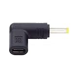 Cablecc USB 3.1 タイプ C USB-C メス - DC 12V 4.0x1.7mm プラグ アダプター 90 度角度付き PD エミュレーター トリガー