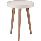 サイドテーブル(トレーテーブル) 木製 丸型 小(Sサイズ) NW-723 ホワイト（白）