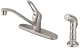 要素のデザインWyndhamシングルハンドル8 "センターキッチン蛇口with Sprayer、8 "で注ぎ口Reach 8" in Spout Reach EB562SNSP+ 1