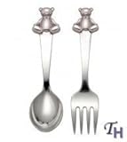 Reed & Barton 2612 Gingham Bear 2 Pieces Flatware Set, by Reed & Barton [並行輸入品]