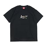 [alst] [アルスト] バレーボール 半袖Tシャツ グランジロゴTシャツ S ユニ ブラック×カーキ
