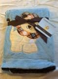 Embroidered Lion Blue Soft Plush Reversible Blanket by Embroidered Collection