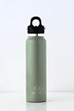 【REVOMAX公式】16oz 473ml 炭酸対応 ステンレスボトル 18時間保温 36時間保冷 真空断熱 水筒 ギフト レボマックス (Olive Green)