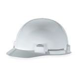 Hard Hat, Front Brim, Slotted, 4 pt. Ratchet, White by MSA