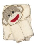 Sock Monkey Hooded Towel and 2 Washcloth Set by Baby Starters - Off-White - Not Applicable by Baby S