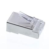 Dealsjungle Shielded Cat5e RJ45 Crimp Connectors for Solid and Stranded Cable, 8P8C, 50 Pieces [並行輸入
