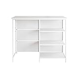 アスクリエイト キッチンカウンター カウンターテーブル ゴミ箱上ラック 幅120cm 間仕切り 作業台 ホワイト ナチュラル ブラウン mt-knt-1260 (ホワイト)