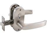 マツ六 MJ24レバー 表示錠 取替用レバーハンドル バックセット50mm ニッケル(0132-2403)