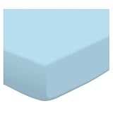 SheetWorld Fitted Pack N Play (Graco) Sheet - Flannel FS9 - Aqua blue - Made In USA by sheetworld