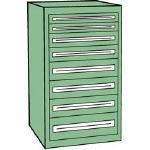 GU57692 直送 ＶＥ７Ｓ型キャビネット　７００Ｘ５５０ＸＨ１２００　引出８段