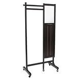 ミラー付きハンガーラック(衣類収納) fiaba 木製 高さ160cm キャスター付き DBR ダークブラウン 生活用品 インテリア 雑貨 インテリア 家具 収納家具 ハンガーシェルフ ワードローブ top1-ds-1806877-ah [