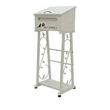 郵便受け(メールボックス/スタンドポスト) nico 高さ102cm アルファベットシール/ラック付き WH ホワイト(白) ds-1806866