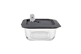 Click Clack Heat & Eat正方形ストレージ製品、0.3 L / 0.3 Quart、チャコール