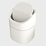 ozgram ミニダストボックス 【回転式】 【ホワイト】 卓上 ふた付き ゴミ箱 くず入れ スリム コンパクト 自宅 オフィス キッチン トイレ 洗面所 車内 ABS PP素材