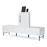 LOWYA ロウヤ テレビ台 テレビボード 150cm ホワイト 収納棚 一体型 ローボード ホワイト