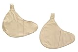 [ミコプエラ] 乳癌パッド シリコンパッド ホック付き 専用カバー 2枚セット 人工乳房保護カバー (ロング型右, S)