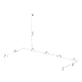 円弧gb1965-wh cut-to-lengthアルコーブシャワーグラブバーキット、ホワイト