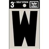 hy-ko 30433ビニール文字Wブラック自己粘着、3インチ