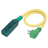 日動 ランプ付コンセント L型ストレートタップランプ付 50cm LSL2-0.5S