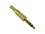 6.3mm 標準プラグ フォーンプラグ フォーンコネクタ フォーン端子 ハンダ式 自作用 金メッキ 3極 C ゴールド
