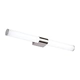 LEDミラーライト、洗面所トイレ浴室、ステンレススチールベース、防水、防曇、シルバー12W53cm（20.9 "）