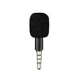 ミニポータブル マイク ジャック3.5 mm for Aux 4極/3極 カラオケマイク 外部マイク 容量性 外付けマイク 全方向性 プラグ プレイ ノイズ減少マイク 音質を向上 軽量 録音/生放送/Kソング サウンドカード/スマートフォン対応 (黒 スマートフォン用の 4 極マイク)