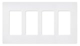 Lutron SC-4-SW Satin Colors 4-Gang Wallplate, Snow [並行輸入品]