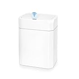 HeGeed ゴミ箱 自動開閉式 蓋付き 12L 電池式 スリム おしゃれなごみ箱 袋が見えない防臭 密閉 音無し 電動式 省スペース リビング IPX5防水 洗面所/トイレ オフィス/キッチ//バスルーム/ベッドルーム用（ホワイト）