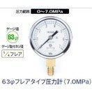 タスコ 63φフレアタイプ圧力計 7.0MPa TA140LF-70
