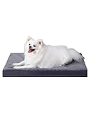 KSIIA 犬 ベッド 高反発 両面使用 ペットベッド 洗える 犬用ベッド 体圧分散 犬 クッション 防水 犬のベッド オックスフォード 取り外せるカバー 清掃しやすい 通気性いい オールシーズン 夏 冬 高齢犬 小型犬 中型犬 M 73×45×7 cm ダークグレー