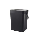 壁掛けゴミ箱 3L キッチン ぶら下げ ゴミ箱 キャビネットドア壁掛け ダストボックス シンプル つり下げ 生ゴミごみ箱 収納バケツ 浴室 車用 ゴミ箱 洗面所 ブラック
