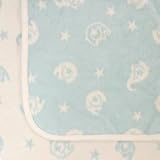 【HanzamCocoa】日本製 ひなたぼっこ綿毛布 しっかり厚手 クォーターサイズ ベビーサイズ 100×70cm ゾウ柄オールドブルー