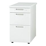 プラス 脇机3段 RJ-047D-3 WH ホワイト 引出D