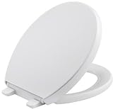 KOHLER K-4009-0 Reveal Quiet-Close with Grip-Tight Bumpers Round-front Toilet Seat, White [並行輸入品]